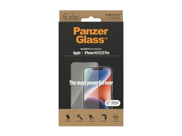 PanzerGlass Screen Protector iPhone 14 | 13 | 13 Pro | Ultra-Wide F