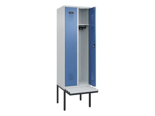 locker met bank,HxBxD 2120x600x815mm,2vak,vak B 300mm,cilinderslot