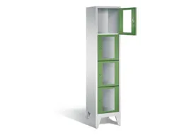 Lockerkast 1850x420x500mm 1x4 vakken Cilinderslot Poten, RAL6011