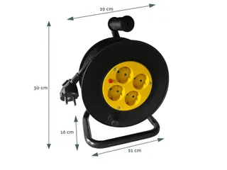 Kabelhaspel BRASQ Pro 4 voudig 10 meter zwart - 3