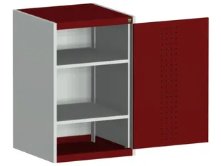 kast met geperforeerde platen,HxBxD 1000x650x650mm,2xStalen bodem - 1