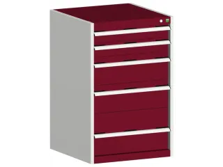 ladekast HxBxD 1000x650x650mm 5laden romp RAL7035 front RAL3004 - 1