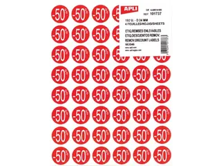 Agipa Kortinglabel -50% rood 192 stuks verwijderbaar - 1