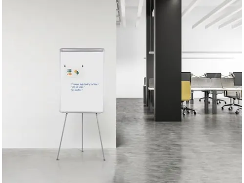Flipchart Magnetisch Met Zijarmen Uitschuifbaar 100x70cm Lichtgrijs