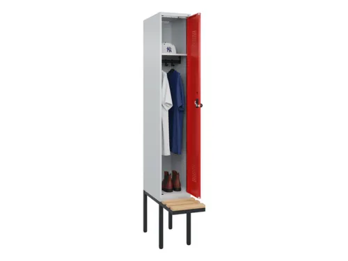 locker met bank,HxBxD 2120x300x815mm,1vak,vak B 300mm,draaigrendel