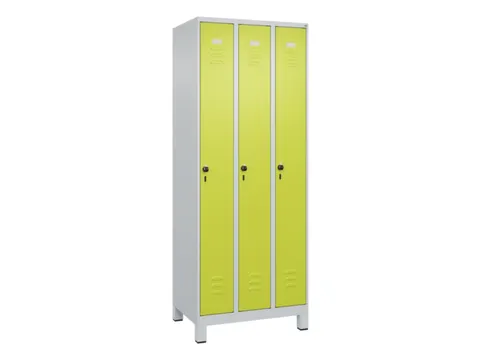 locker,HxBxD 1950x750x500mm,3vak,vak B 250mm,draaigrendel,voeten
