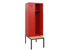 locker met bank,HxBxD 1950x600x815mm,2vak,vak B 300mm,cilinderslot