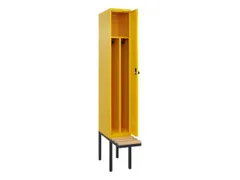 locker met bank,voor scheiding van kleding,HxBxD 2120x300x815mm,1vak