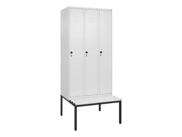 Armoire vestiaire avec banc HxlxP 2120x900x815mm 3compart.
