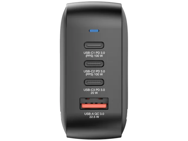 Mini GaN Muurlader 100W 4-poorts Zwart