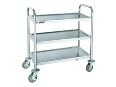 Serveerwagen Vogue RVS met 3 plateaus 128kg 82.5x71cm