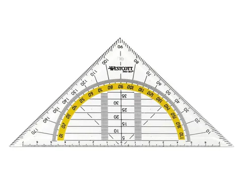 Geodriehoek Westcott 14cm Transparant