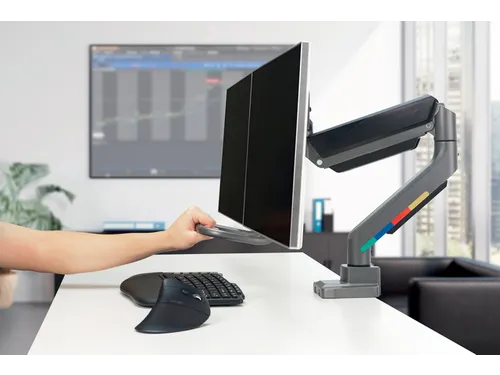 Monitorarm Kensington SmartFit dubbel dwarsbalk handgreep