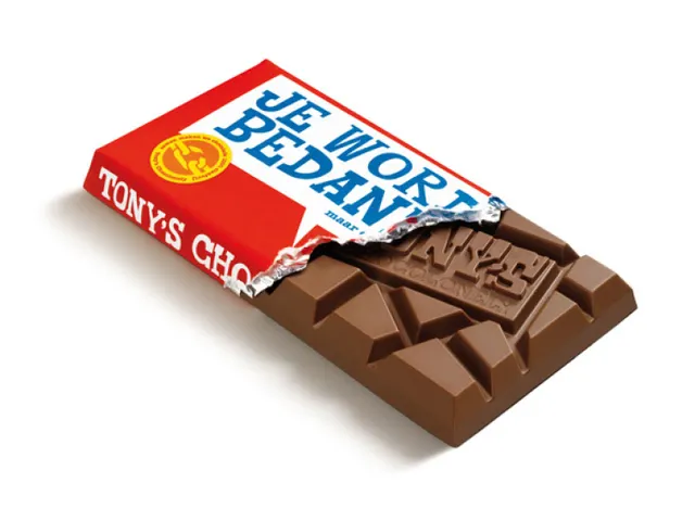 Chocolade Tony's Chocolonely reep 180gr melk "Bedankt"