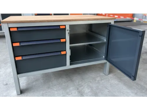 werkbank,HxBxD 870x1250x725mm,multiplexblad,draagverm. 1000kg,4voeten