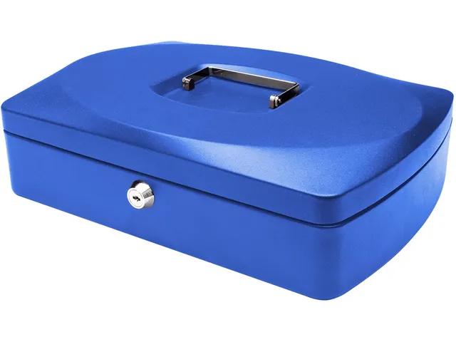 Geldkoffer Blauw 325x235x85mm Inclusief 2 Sleutels