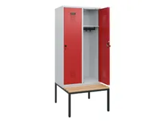 locker met bank,HxBxD 1950x800x815mm,2vak,vak B 400mm,draaigrendel