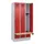 locker met bank,HxBxD 1950x900x815mm,3vak,vak B 300mm,draaigrendel