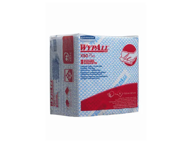 WypAll 19139 sopdoek X80 Plus Hydroknit,¼-vouw,1-laags blauw 240 Stuk