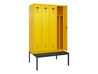 locker met bank,voor scheiding van kleding,HxBxD 2120x1200x815mm,4vak - 1