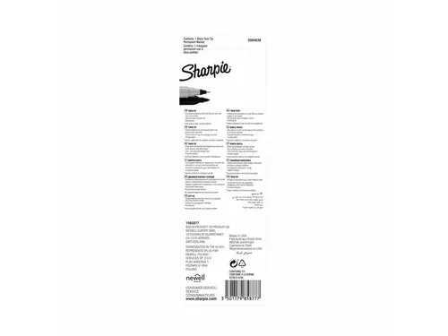 Viltstift Sharpie Twin Tip rond 0.5mm en 0.9mm blister 1 stuk Zwart