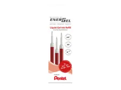 Gelschrijvervulling Pentel LR7 Energel medium rood set à 3 stuks