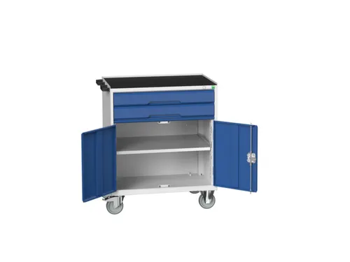 gereedschapswagen 965x800x600mm antislip blad 2 laden+kast, RAL5010