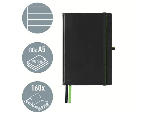 Notitieboek Leitz Complete hardcover A5 gelinieerd zwart