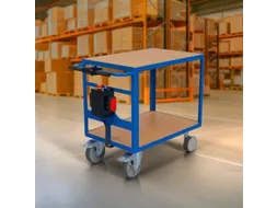 Elektrische tafelwagen,draagverm. 500kg,2xhouten plaat