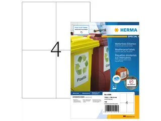 HERMA 4599 Weerbestendige Inkjet-etiketten A4 105x148mm wit 160 stuks - 1