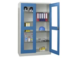 Vitrinekast Hxbxd 1950x1200x500mm Draaideuren Ral7035 Front Ral5012