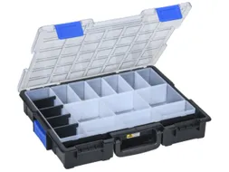 Assortimentskoffer,HxBxD 76x440x355mm,19bakken,PP,koffer zwart