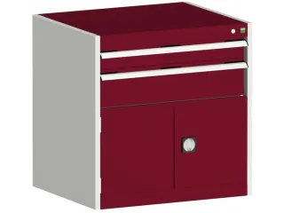 ladekast HxBxD 800x800x750mm 2laden RAL7035 front RAL3004 - 2