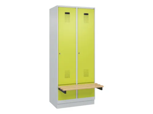 locker met bank,HxBxD 1950x800x815mm,2vak,vak B 400mm,cilinderslot