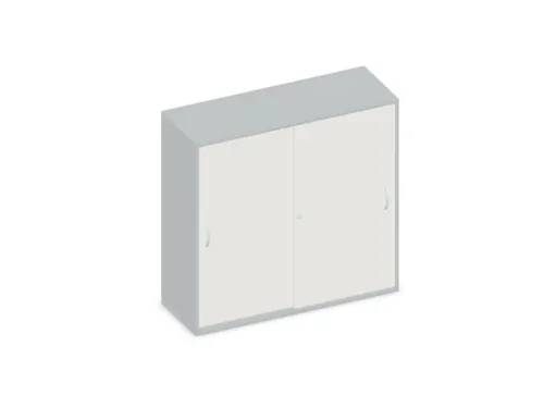 Schuifdeurkast 1150x1200x430mm Decor Romp Lichtgrijs Decor Front Wit