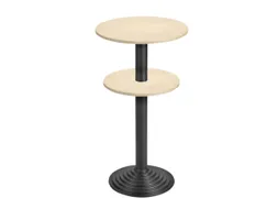 statafel,HxØ 1100x600mm,rond,schotelvoet zwart,blad esdoorn,2e blad