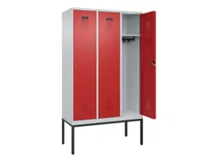locker,HxBxD 2120x1200x500mm,3vak,vak B 400mm,cil.-slot,voetonderstel
