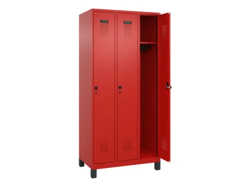 locker,HxBxD 1950x900x500mm,3vak,vak B 300mm,draaigrendel,voeten