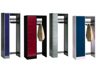 locker met kapstok,HxBxD 1950x1870x480mm,romp RAL7021,front RAL7021 - 2