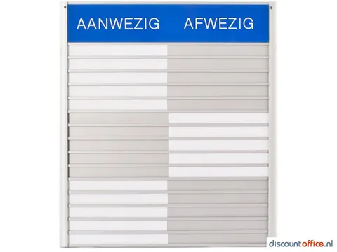 In-uit Bord 15 Namen Aluminium Aan/afwezigheidsbord