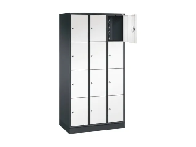 lockerkast,HxBxD 1950x920x500mm,3x4vakken,cil.-slot,sokkel