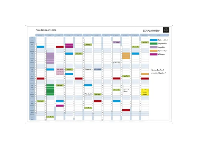 Magnetisch jaarplanbord Wit Frans 90x59cm