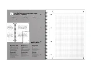 Spiraalblok Oxford International Notebook A4+ ruit 5x5mm Zwart - 4