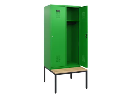 locker met bank,HxBxD 1950x800x815mm,2vak,vak B 400mm,cilinderslot