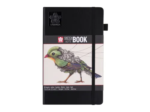 Schetsboek Sakura 80 witte vellen 140gr 130x210mm zwart