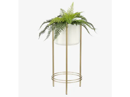 Kunstplant Mica Varen groen in pot Stan grijs 38x50cm