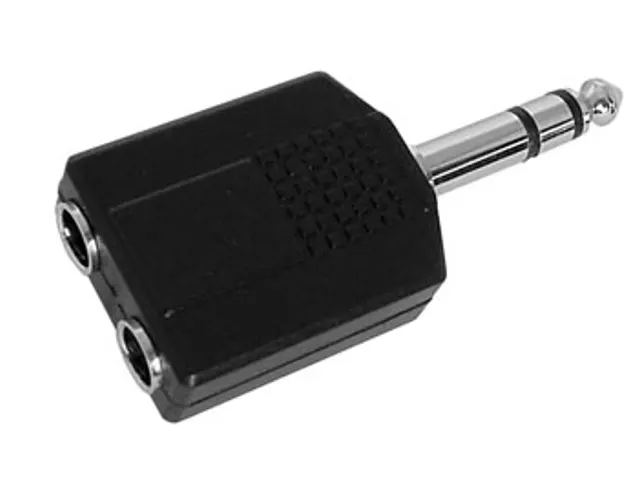 Dubbele Vrouwelijke 6.35mm Stereo Jack Mannelijke 6.35mm Stereo Jack