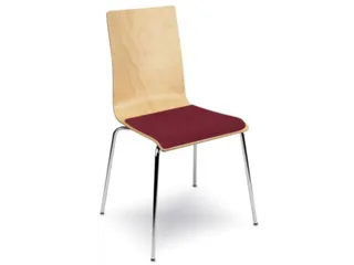 Houten Kuipstoel Zitschaal Beuken Stofbekleding Bordeaux 4 Stuks - 2