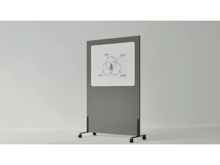 Silva verrijdbaar akoestisch whiteboard donkergrijs 200x120cm - 1