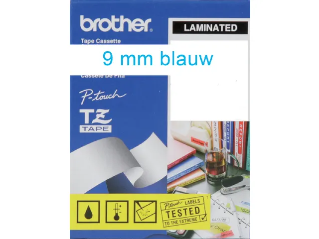 Ruban de lettrage Brother P-Touch TZe-223 standard 9mm bleu sur blanc